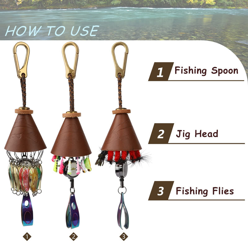 Dovesun Fly Fishing Accessories, Fishing Bait Bags Fishing Spoon | Jig Head | Flies Storage Bell with 15 Holes for Hanging Fishing Line Cutter for Stream | Fly Fishing - BeesActive Australia