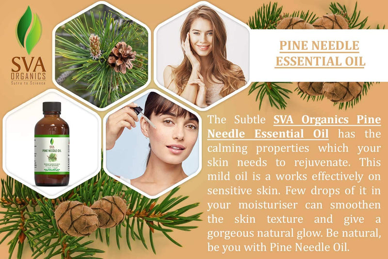 SVA ORGANICS Pine Needle Essential Oil Large Size 4 OZ (118 ML) Therapeutic Grade, 100% Pure Premium Grade Oil for Skin and Hair Care - BeesActive Australia