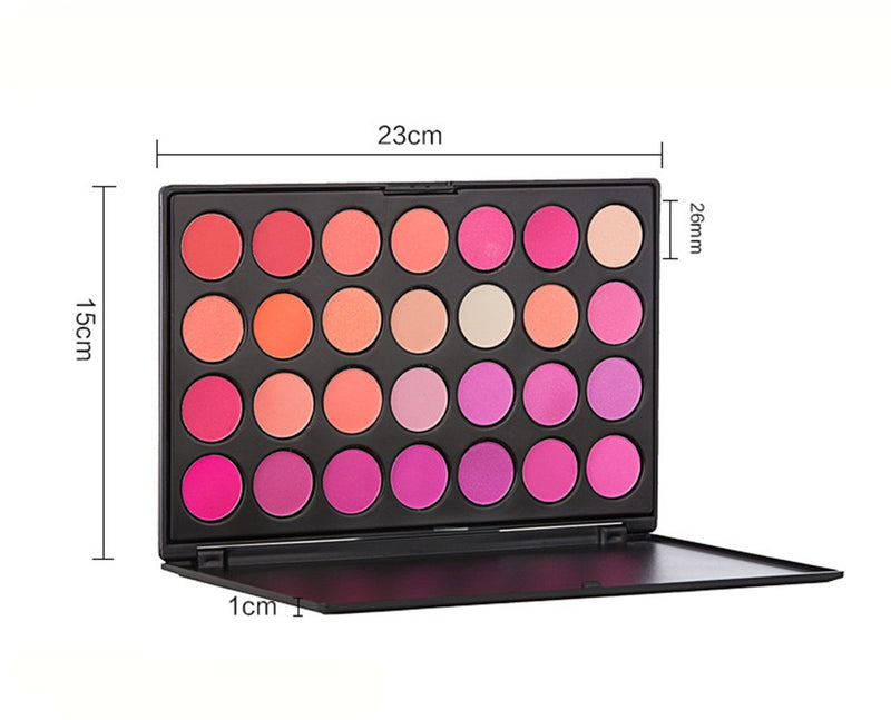 FantasyDay Pro 28 Colors Pressed Powder Blush Palette Cheekers Blush Compact Makeup Palette Contouring Kit - Ideal for Professional and Daily Use - BeesActive Australia