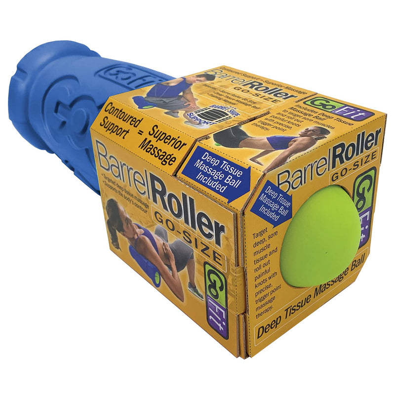 GoFit GF-BRL12 12-Inch Go-Size Barrel Roller with Massage Ball,Blue - BeesActive Australia