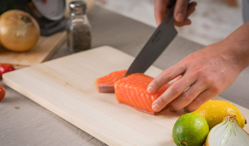 BOUMBI Hinoki Wood Reversible Cutting Board (17.3 x 9.8 x 0.55 Inch_Slim Large) (17.3 x 9.8 x 0.55 Inch_Slim Large) - BeesActive Australia