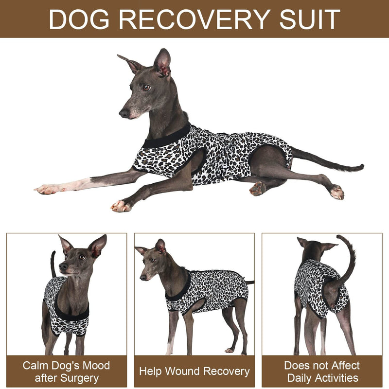 Due Felice Dog Surgery Recovery Suit Pet Onesie After Surgery Wear Pet E-Collar Alternative for Female Male Dog X-Large Leopard Print - BeesActive Australia