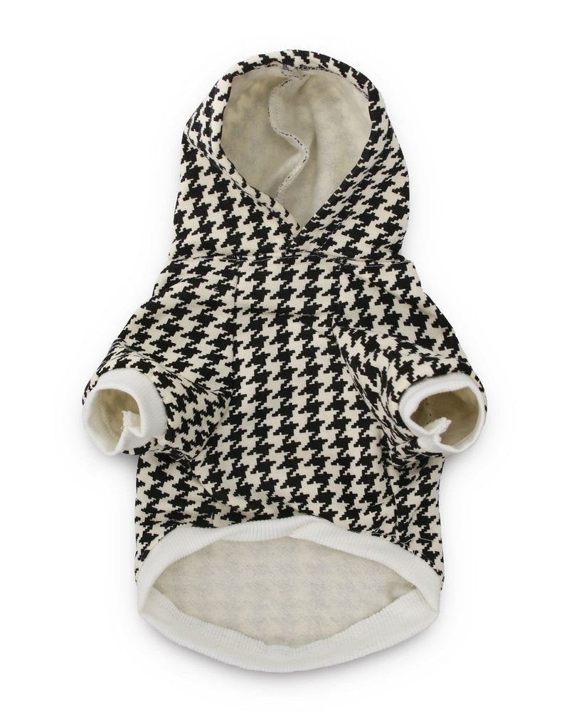 DroolingDog Dog Fleece Sweatshirt Cat Clothes Winter Dog Hoodie for Small Dogs Medium (5.5-8.8lb) Houndstooth - BeesActive Australia