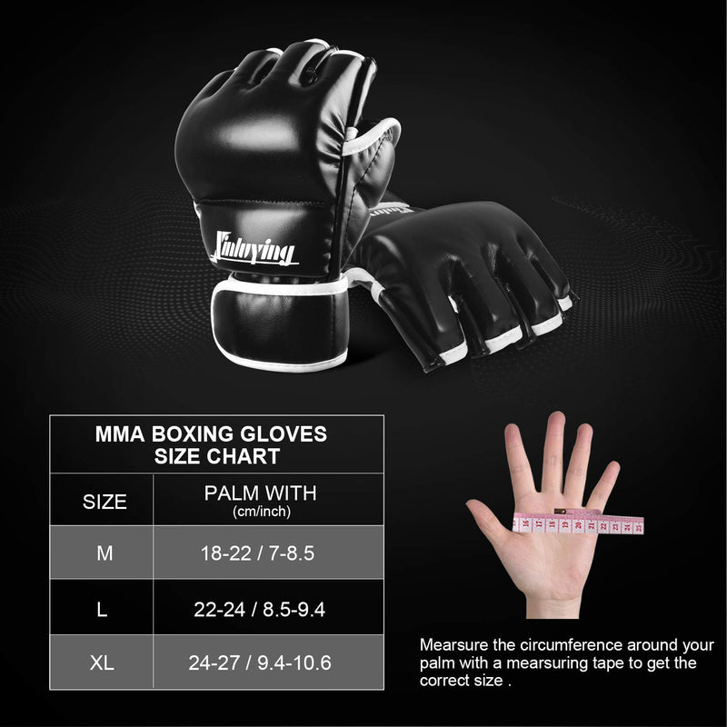 [AUSTRALIA] - Xinluying MMA Gloves Martial Arts Grappling Sparring Punch Bag UFC Boxing Training Half Mitts for Men Women Large 