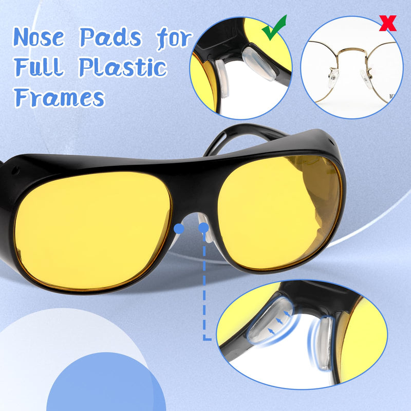 Bewudy 10 Pairs Eyeglass Nose Pads for Glasses, 3mm Adhesive Eyeglasses Nose Grips with Airbag, Soft Silicone Nosepads for Eyeglasses Sunglasses Reading Glasses (Transparent) Transparent - BeesActive Australia