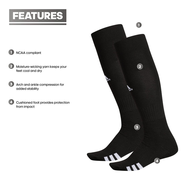 Rivalry Field 2-Pack OTC Sock Medium Black/White - BeesActive Australia