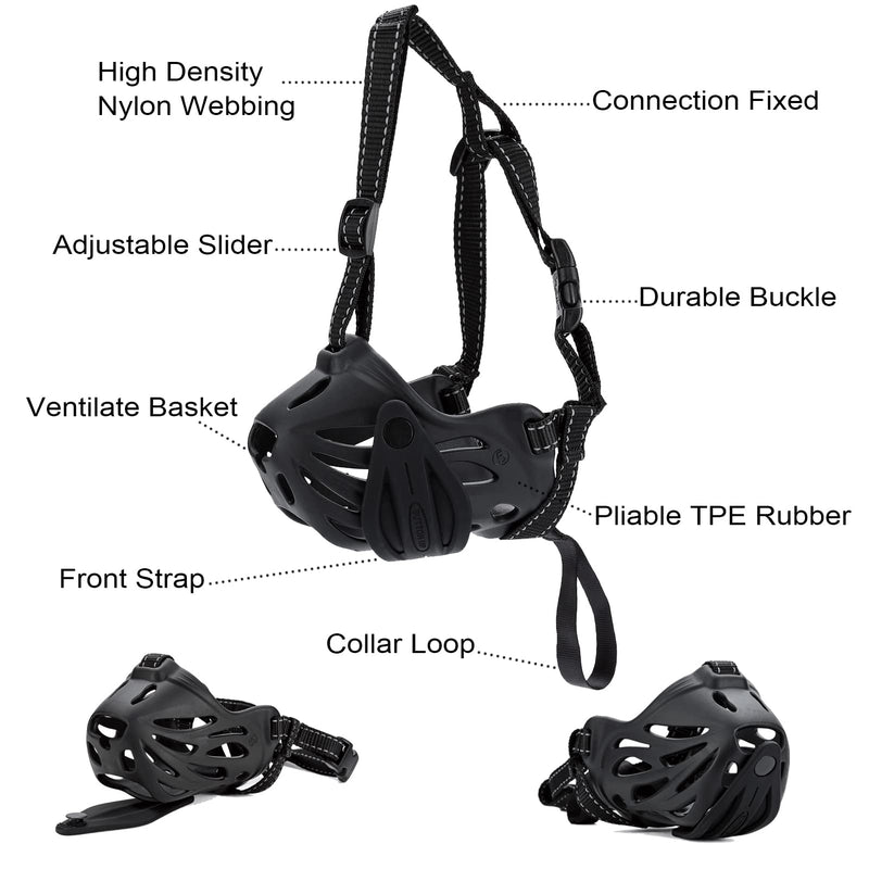JIPIMON Dog Muzzle Prevents Biting Barking Chewing Breathable Drinkable Adjustable Basket Muzzle for Aggressive Small Medium Large Dogs 6 -Labrador - BeesActive Australia