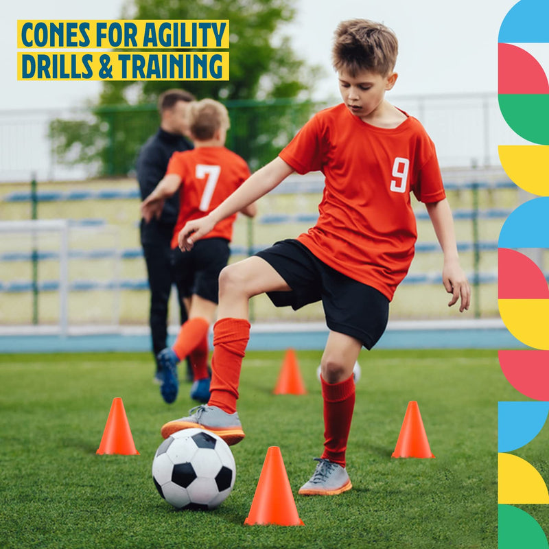 Dazzling Toys 7-inch Traffic Cones Sports Practice for Basketball, Soccer Cones for Agility Drills & Training - Cones are Great Themed Party Decorations Orange 6 Pack - BeesActive Australia