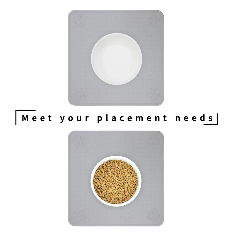 Ptlom Pet Placemat for Dog and Cat, Mat for Prevent Food and Water Overflow, Suitable for Medium and Small Pet,Silicone, 13" 13"… 13" * 13" Grey - BeesActive Australia