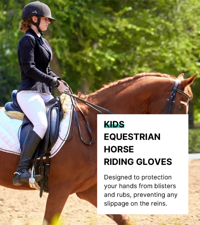 Kids Horse Riding Gloves Boys & Girls Winter Equestrian Horseback Gloves Youth Women Outdoor Star Pattern Mitts Perfect for Biking Cycling Gardening Pink M (Age 8-10) - BeesActive Australia