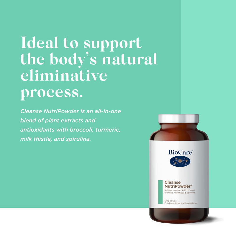BioCare Cleanse NutriPowder | Nutrient Complex with Broccoli, Turmeric, Milk Thistle & Spirulina - 120g - BeesActive Australia