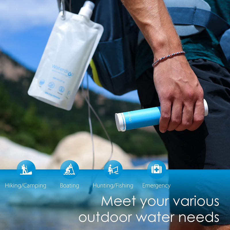 Waterdrop Gravity Water Filter Straw, 0.1-Micron Portable Water Purifier with 1.5 gal Gravity-Fed Water Bag, Survival Gear for Camping and Backpacking, Emergency Preparedness, Pack of 2 - BeesActive Australia