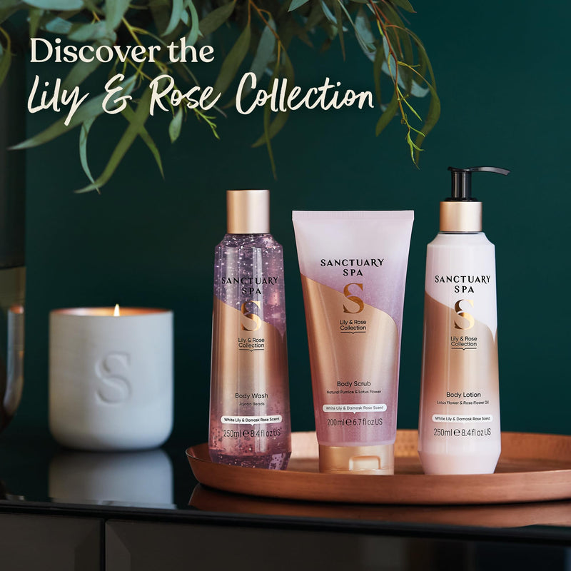 Sanctuary Spa Lily & Rose Body Scrub, No Mineral Oil, Cruelty Free & Vegan Exfoliating Body Scrub, 200ml - BeesActive Australia