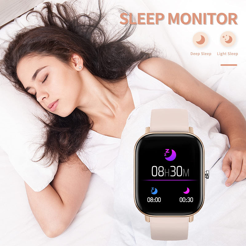 Fitness Tracker Blood Pressure Heart Rate Monitor Blood Oxygen Activity Pedometer Big Fitness Tracker Sleep Monitor for Women Men P8 rosegold - BeesActive Australia