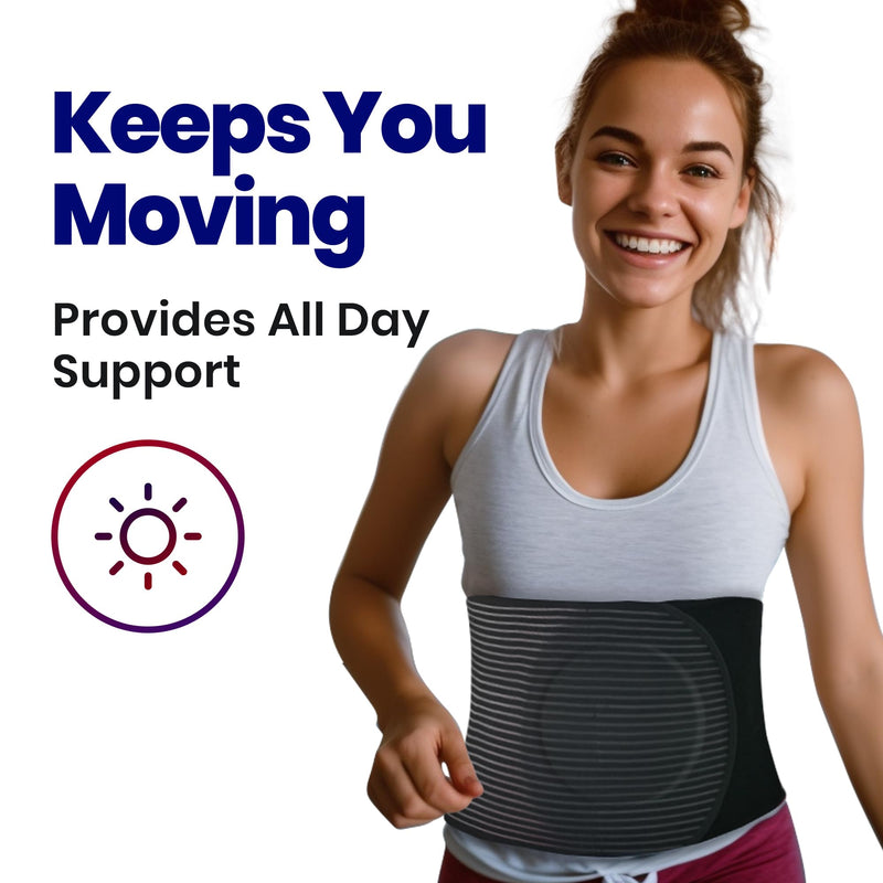 Hernia Belt for Men and Women - Abdominal Binder For Umbilical Hernias & Navel Belly Button Hernias With Compression Pad For Hernia Support and Stomach Hernia Brace Pain Relief (L/XL 31" to 51") L/XL (Pack of 1) - BeesActive Australia