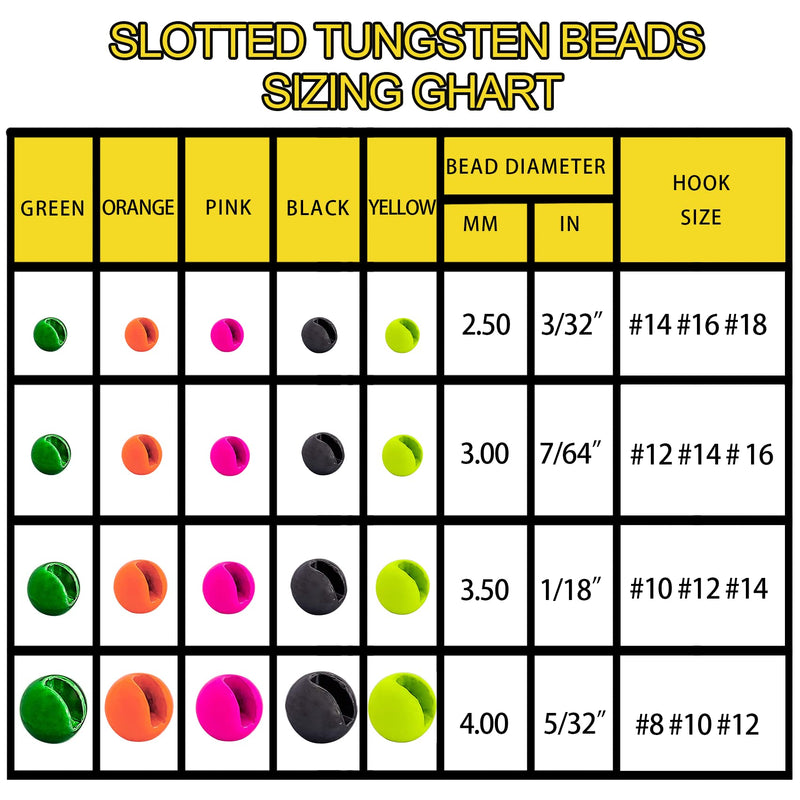 Eupheng EPHENG Fly Tying Beads 50pc Tungsten Beads Slotted Fly Tying Materials Jig Hook Beads Gold 1/18'' (3.50 mm) - BeesActive Australia