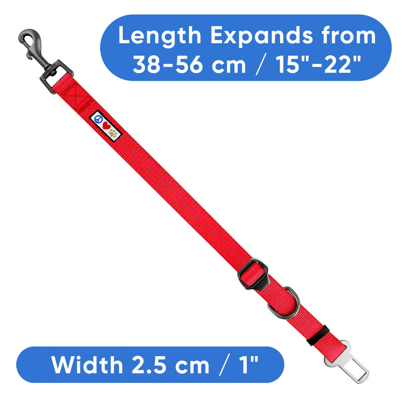 Pawtitas Dog Seat Belt | Pet Safety Seat Belt with Adjustable Strap for Small to Large Dogs | Exceeds Dog Safety Standards | Keep Your Dog Secure in The Car - Dog Car Seat Belt Red - BeesActive Australia