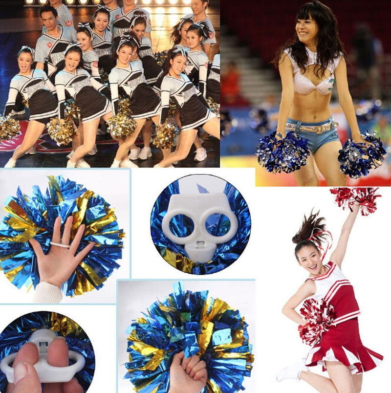 [AUSTRALIA] - FinalZ 14'' Cheering Squad Spirited Fun Cheerleading Kit Cheer Poms Pack of 2 Blue+Gold 