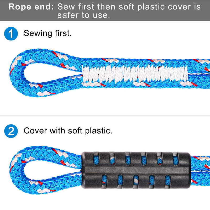 BeneLabel Poseidon Series Sewn Prusik Loops Ropes, Safety, 19", Diameter 2/5", 2 Pack, Blue - BeesActive Australia