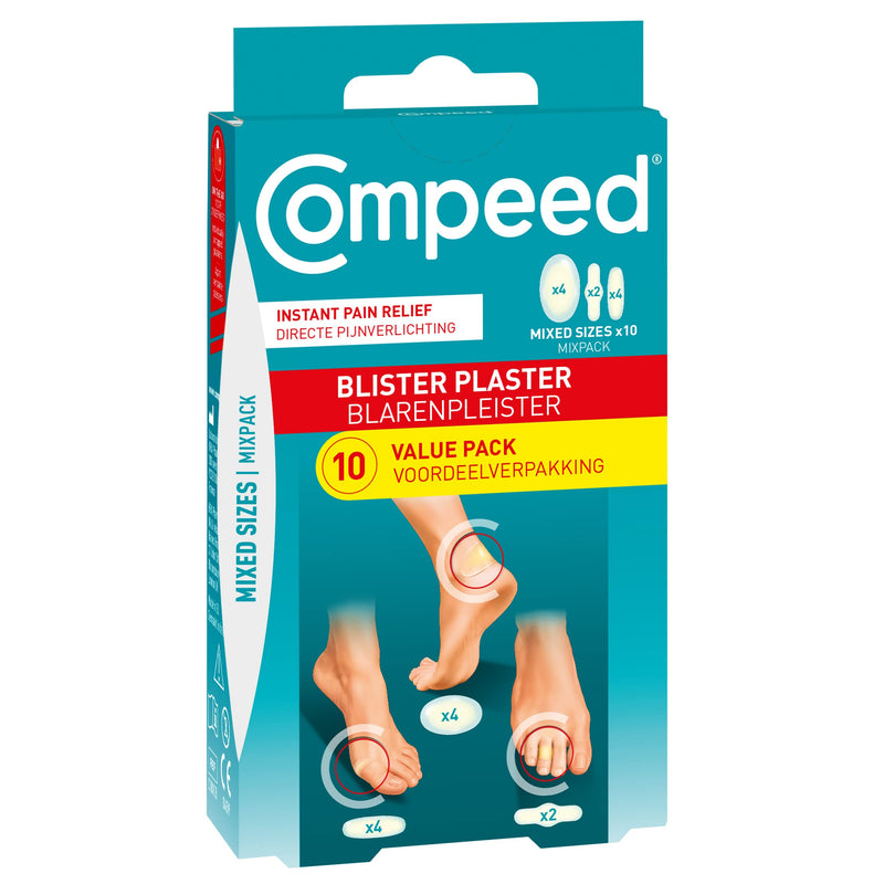 Compeed Mix 10 Hydrocolloid Plasters, Foot Treatment, Heal Fast, Packaging May Vary, One Size Mixed (Pack of 10) - BeesActive Australia