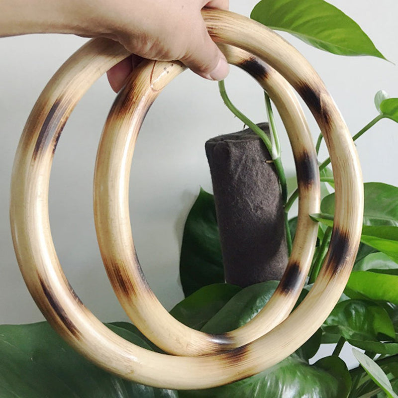 ZooBoo Wing Chun Rattan Ring - Natural Wood Rings Wing Tsun Kung Fu Wrist Hand Strength Training Equipment Yewen Sau Sticky IP Man Siu Lum Kung Fu Rings - Rattan 9 inch - BeesActive Australia