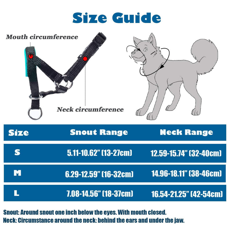 wintchuk Dog Head Collar with Soft Fabric, Head Harness Stops Dog Pulling, Head Leash for Small Medium Large Dogs Walking (Green) Green - BeesActive Australia