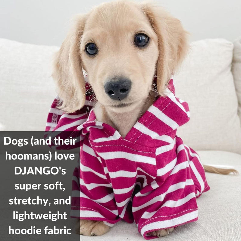 DJANGO Dog Hoodie and Super Soft and Stretchy Sweater with Elastic Waistband and Leash Portal Small Boysenberry - BeesActive Australia