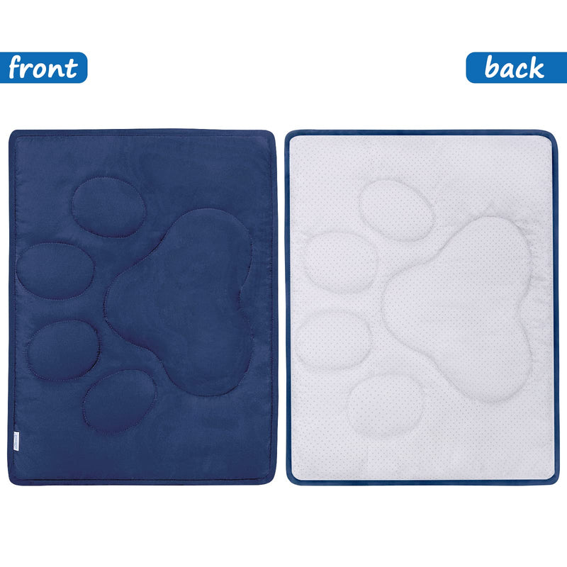 Dog Crate Mat 24/30/36/42/48 Inch, Warm & Soft Dog Bed Mat with Anti-Slip Bottom, Dark Colored to Hide Stains, Dog Kennel Pad for Sleeping, Washable Pet Mattress L（23"x 36"） navy - BeesActive Australia