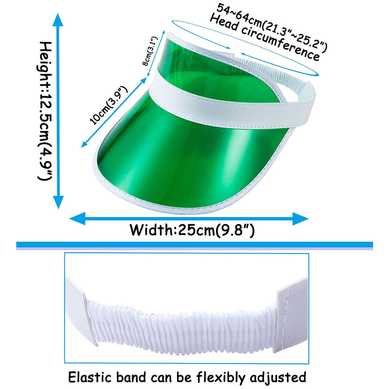 5 Pack Sun Visor Hats Women Clear Colorful Party Outdoor Sports Beach Golf Cap Clear,green - BeesActive Australia