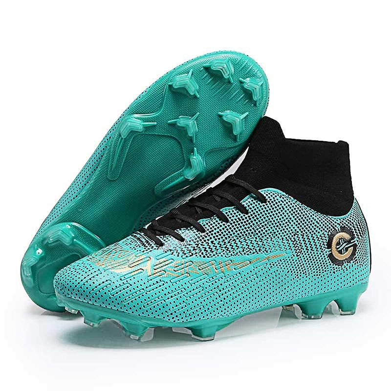 LIAOCX Men's Sports Outdoor Competition/Training Soccer Shoes Boys Football Student Spikes Sneakers 10.5 Green - BeesActive Australia