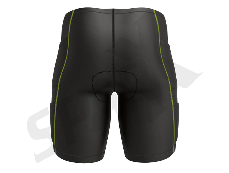 Sparx Energy Compression Triathlon Short Tri Cycling Short Bike Swim Run 7060 Black/Neon Green Small - BeesActive Australia