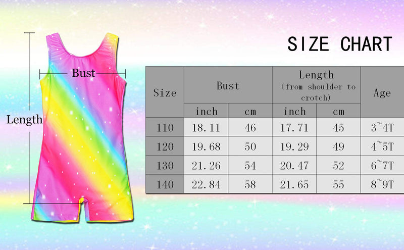 MODAFANS Leotards for Girls Gymnastics with Shorts Dance Rainbow Leopard Matching Hair Scrunchie for 3-9T 3-4 Years - BeesActive Australia