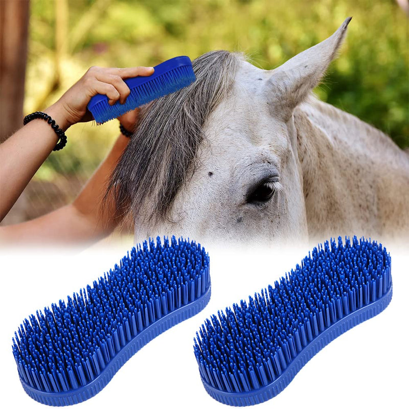 2 Pcs Silicone Horse Cleaning Grooming Brush Horse Grooming Brush Equestrian Massage Tool for Horse Grooming Care - BeesActive Australia