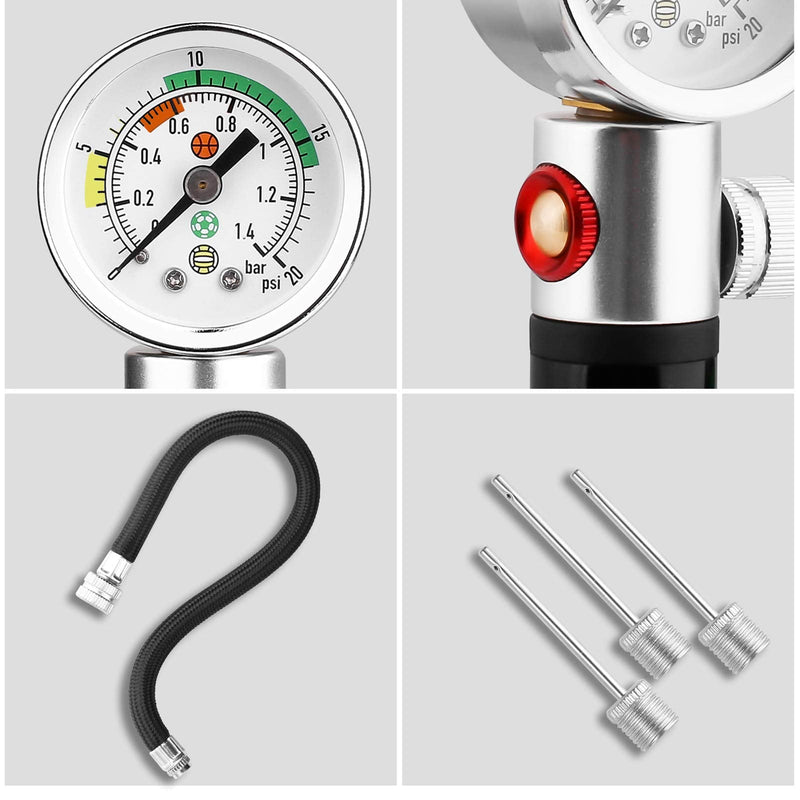 Ball Pump with Pressure Gauge, eBall Sports Ball Air Pump with Inflation Needles & Pressure Release Valve for Basketball, Football, Soccer Ball, Rugby, Volleyball and Other Inflatable Balls - BeesActive Australia