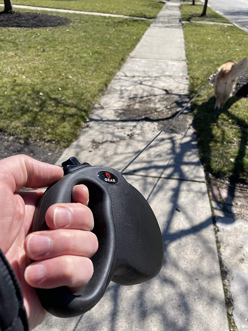 Enthusiast Gear Retractable Dog Leash for Large and Medium Dogs with Locking Carabiner | Heavy Duty 16 ft Strong Reflective Polyester Webbing, 1-Button Break & Lock, Anti-Slip Handle, Tangle Free Red - BeesActive Australia