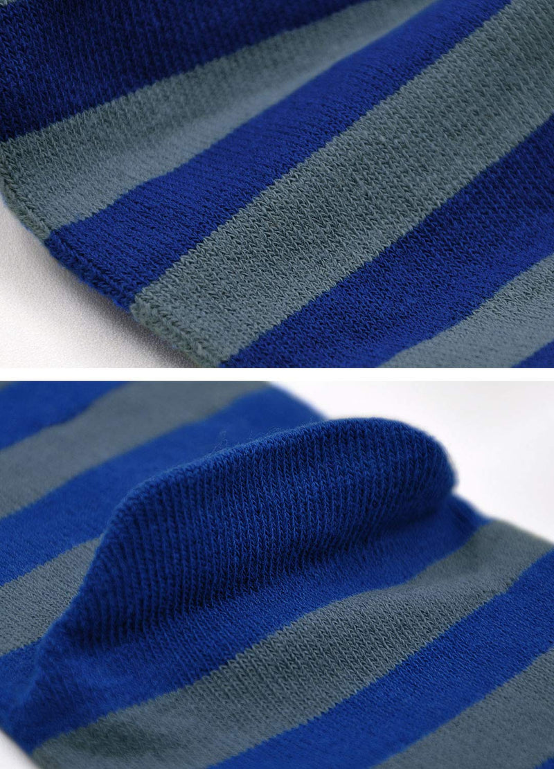 Mens Toe Socks Cotton Running Five Finger Crew Socks Cotton Stripe-02 Us 7-10 - BeesActive Australia