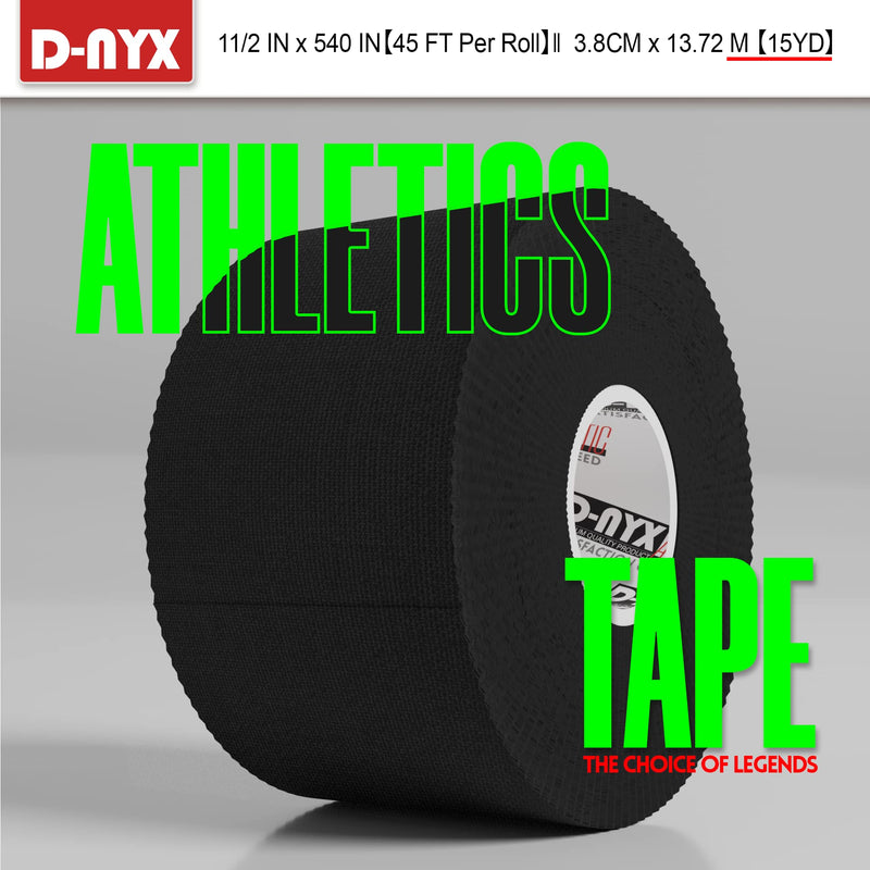 Black Athletic Sports Tape 1.5in x 45ft/Roll EXTRA LONG & Very Strong | NO Sticky Residue Easy Tear Tapes for Athlete & Medical Trainers | First Aid Injury Wrap Best for Fingers Ankles Wrist - BeesActive Australia
