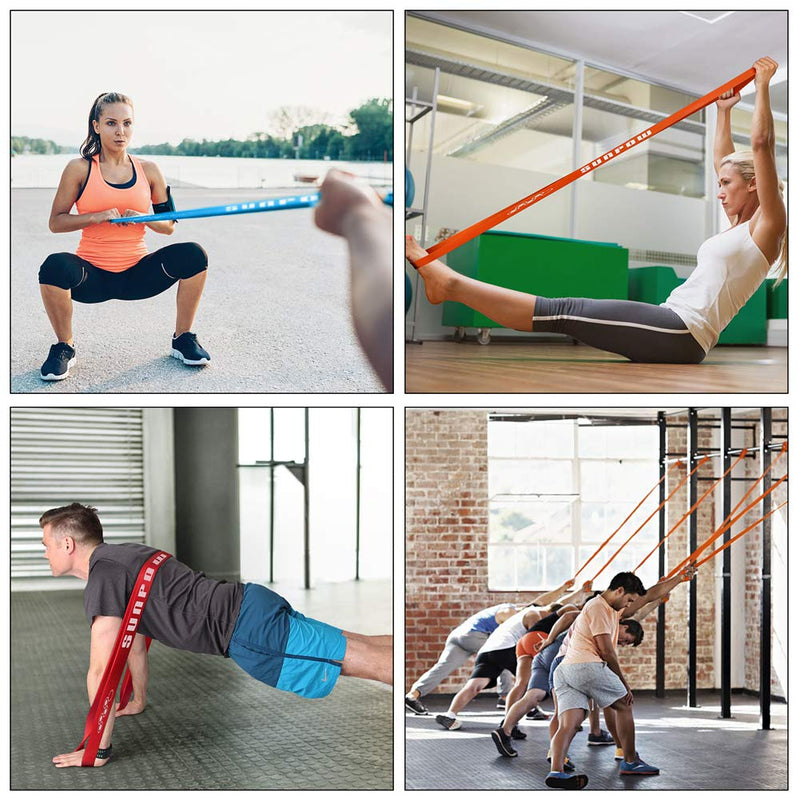 SUNPOW Pull Up Assistance Bands - Set of 3 Resistance Heavy Duty Workout Exercise Crossfit Stretch Fitness Bands Assist Set for Body, Instruction Guide and Carry Bag Included - BeesActive Australia