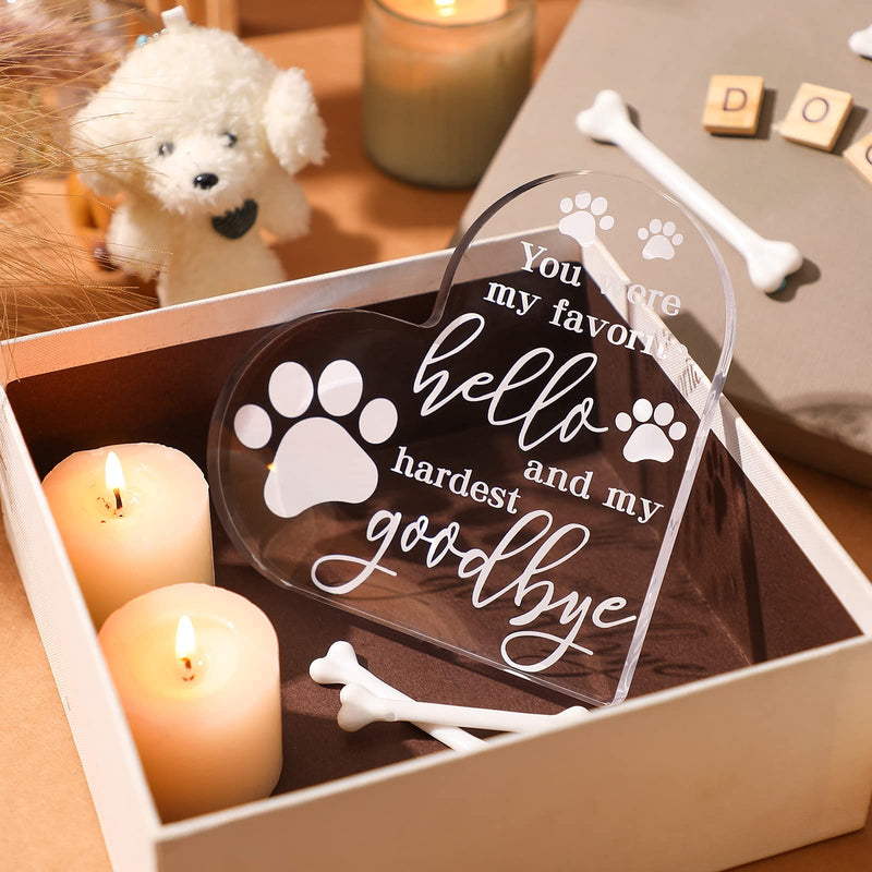 Pet Memorial Gift Sympathy Gift for Loss Bereavement Crystal Acrylic Heart Decor Remembrance Gifts Dog Memorial Gifts Crystal Acrylic Heart Condolence Gifts for Loss of Loved One - BeesActive Australia