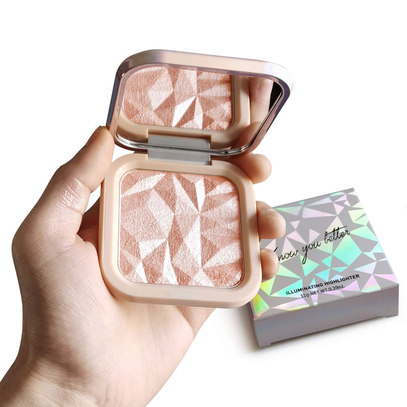 LSxia Highlighter Makeup Palette Shimmer Contour Palette Powder for Brighten Face Contour Gold Cheek Highlight Makeup, Long Lasting Highlighter Powder with Mirror for Illuminator Makeup (RAINBOW GLOW) #04 Rainbow Glow - BeesActive Australia