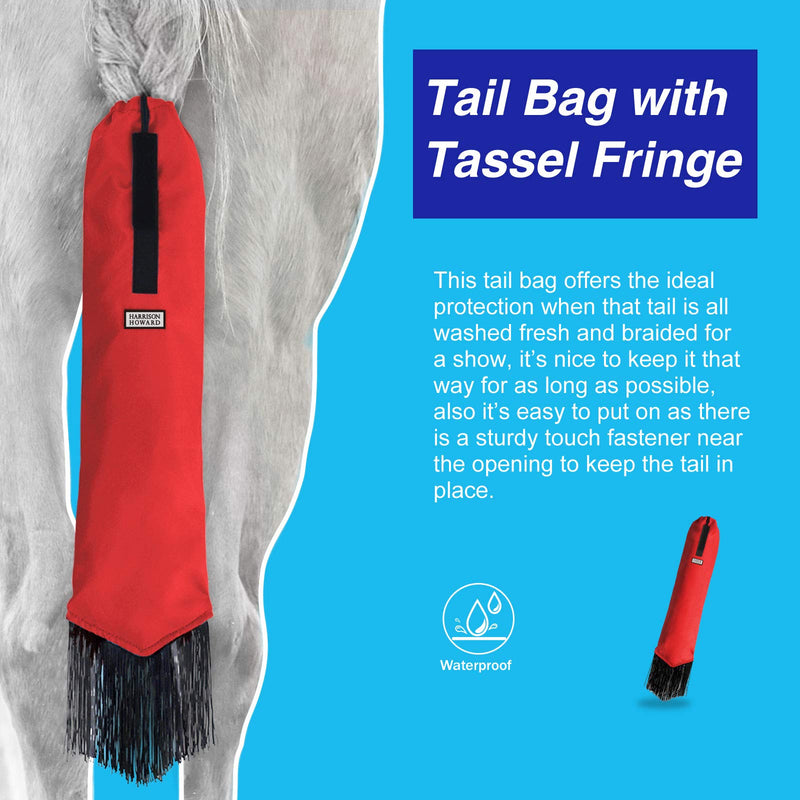Harrison Howard Horse Tail Bag with Fringe Scarlet Red - BeesActive Australia