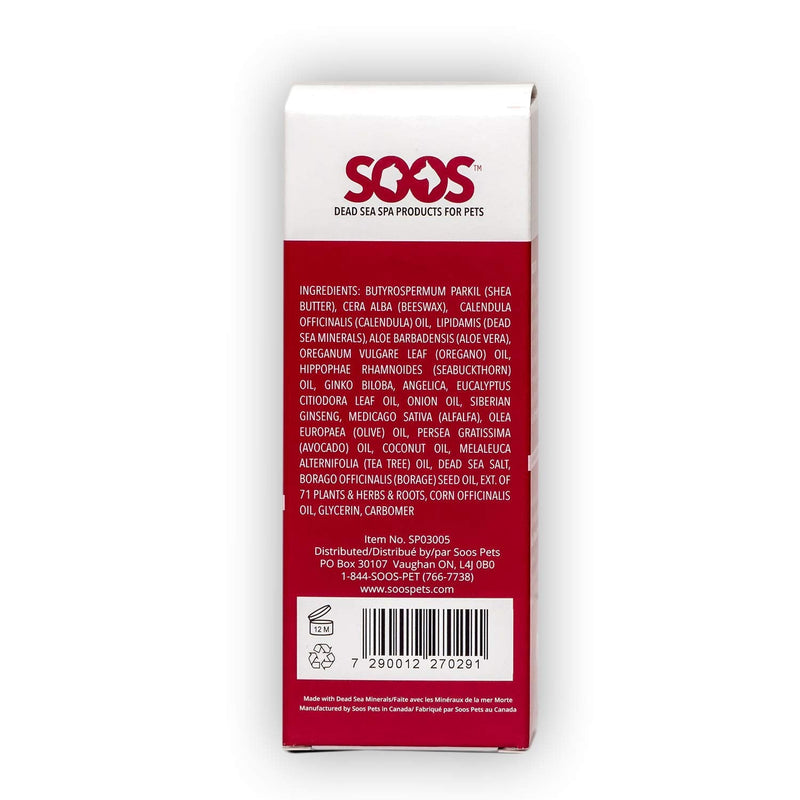 Soos Pet Rescue Cream Natural Dead Sea Minerals Enriched Fast Absorbing Reduce Pain Topi-cal Treatment of Injuries Cuts and Damaged Skin for Dogs and Cats - 1x Pet Rescue Cream (50ml) - BeesActive Australia