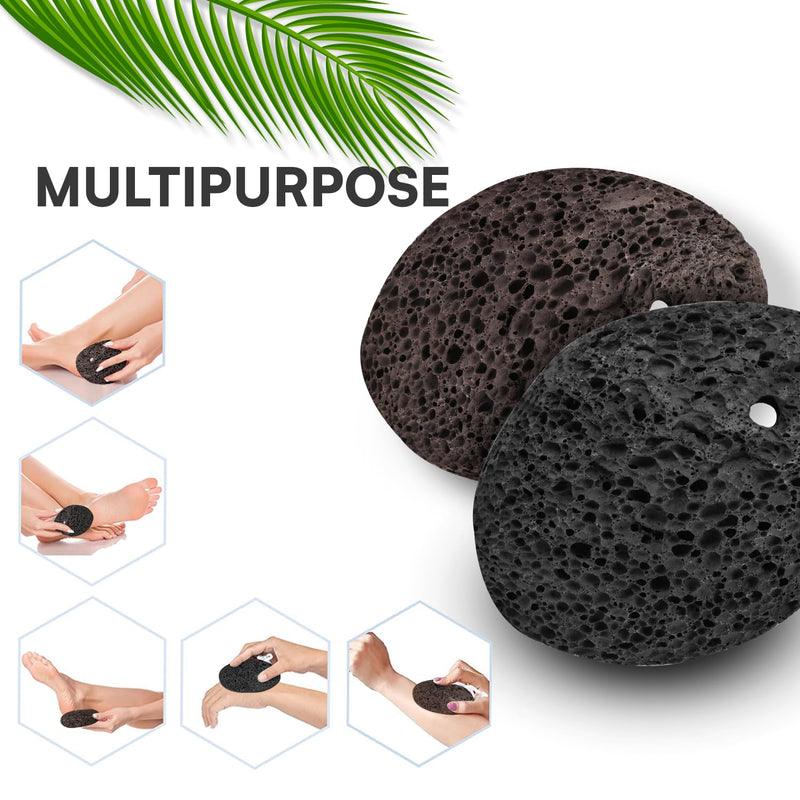 NIMXY Volcanic Lava Pumice Stone for Feet and Hands 2 Pcs – Feet Hard Skin Remover – Foot Scrubber for Dead Skin Removal – Natural Foot File and Callus Remover for Skin Exfoliation (Black & Brown) Classic - BeesActive Australia