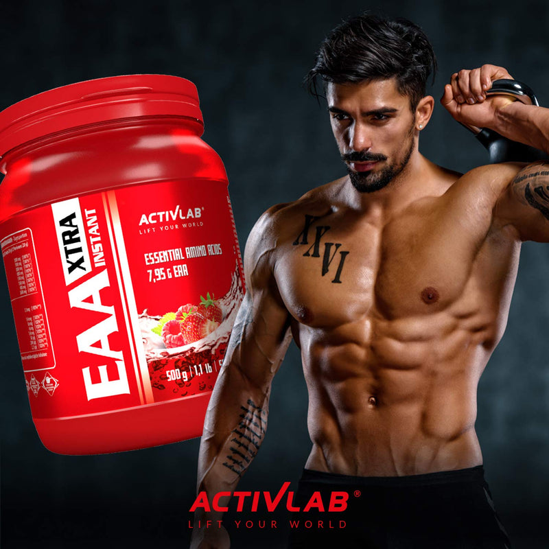 Activlab Eaa Xtra Instant 500g - Strawberry Raspberry Flavour | Essential Amino Acids with B Vitamins | Workout Supplement for Men, Women, Athletes | Muscle Recovery, Performance Boost | UK, PL - BeesActive Australia