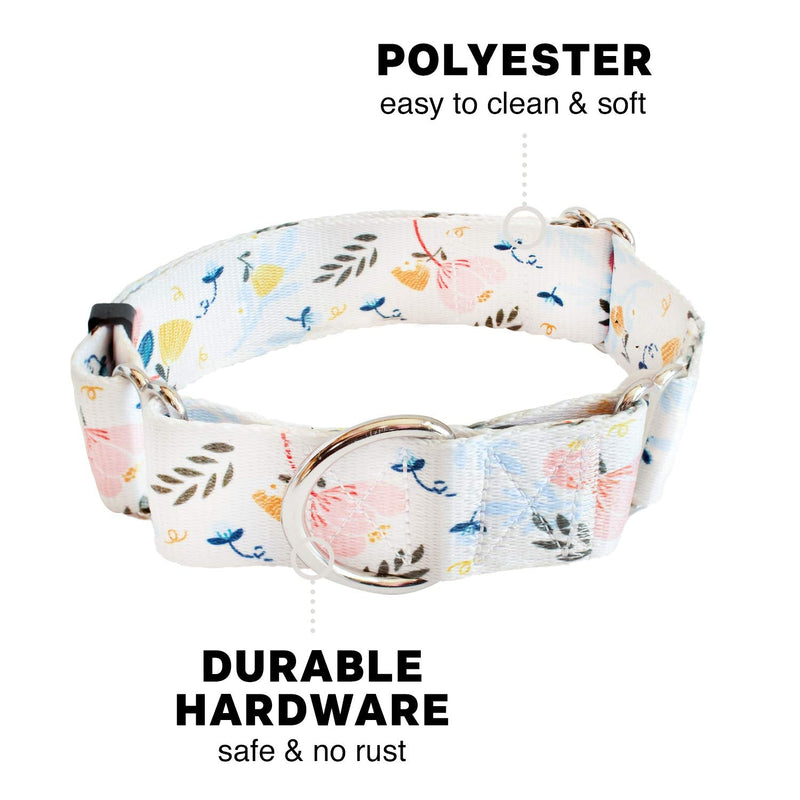 Downtown Pet Supply - Martingale Collar for Dogs - Dog Training Collar - Big, Wide & Thick Dog Collar - Escape-Proof, Weatherproof, Durable and Comfortable - Large: 14"-24.5" Floral - BeesActive Australia