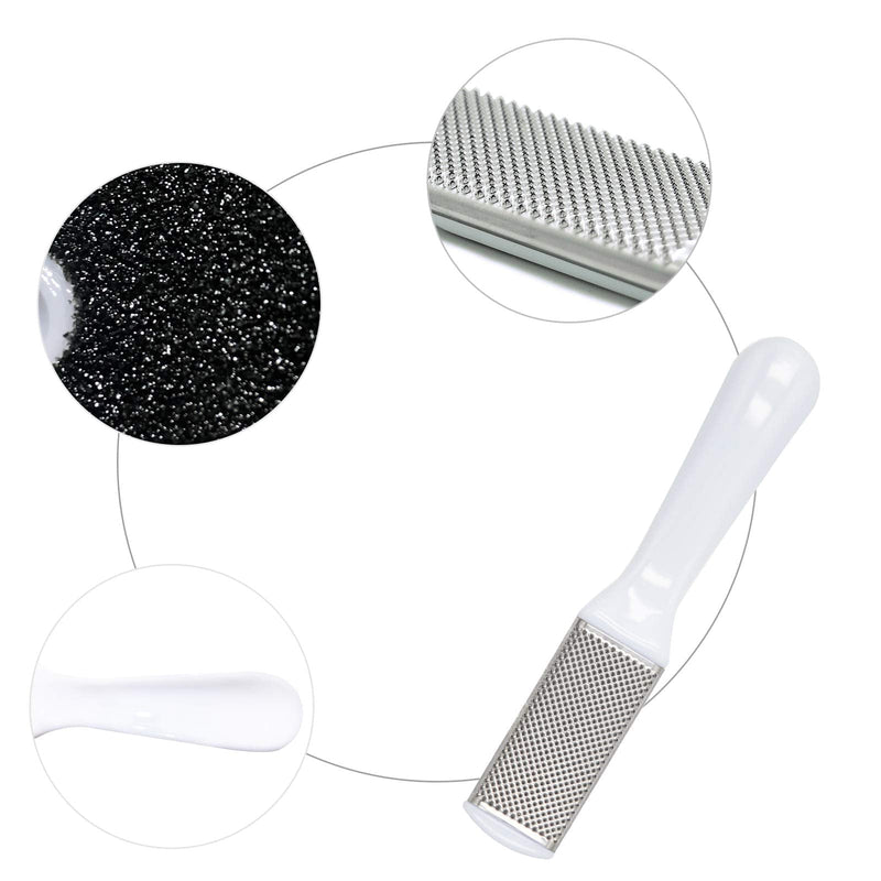 Double Sided Foot File Pumice Stone Pedicure Rasp Top Quality Stainless Steel Callus Remover and Skin Smoother White(1PCS) Double Sided and Straight Handle - BeesActive Australia
