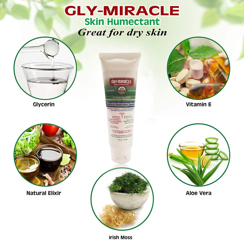 GLY MIRACLE Skin Humectant Body Skin Lotion 4 ounce Tube Deep, Nourishing, Moisturizing for Eczema, Psoriasis, Dry Skin Face, Hands, Cuticles, Feet, Heels, for Men, Women, Kids, Baby Cream UNSCENTED - BeesActive Australia