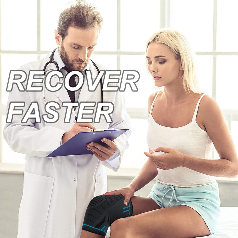 KGONE Knee Support, Breathable Anti-Slip Knee Compression Sleeve for Men & Women, Knee Support Brace for Joint Pain Relief, Arthritis, Recovery, Running, Basketball, Walking, Sports (Single Wrap) L (Pack of 1) - BeesActive Australia