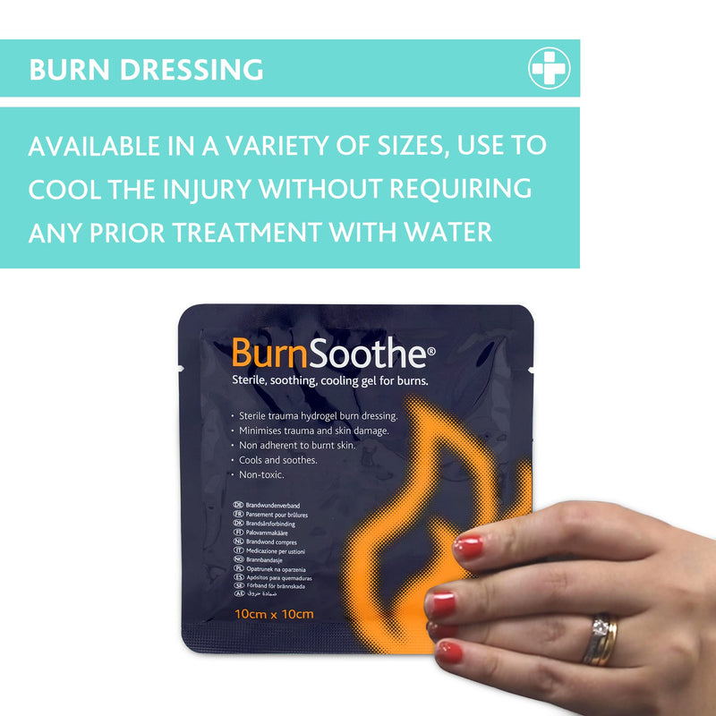 BurnSoothe REL394 Sterile Soothing and Cooling Gel for Burns, 10cm x 10cm - Pack of 10 - BeesActive Australia