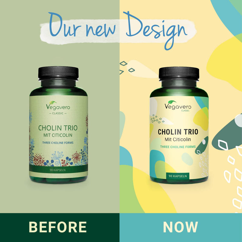 Choline Complex Vegavero� | 3 Forms: Bitartrate, CDP & Phosphatidyl | NO Additives | 90 Vegan Capsules - BeesActive Australia